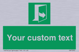 Custom sign safe condition door opens pulling left hand side