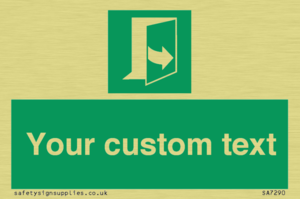 Custom sign safe condition door opens pulling left hand side