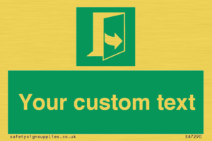 Custom sign safe condition door opens pulling left hand side