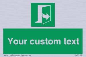 Custom sign safe condition door opens pulling left hand side