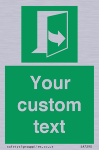 Custom sign safe condition door opens pulling left hand side