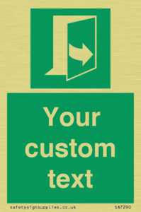 Custom sign safe condition door opens pulling left hand side