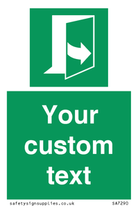 Custom sign safe condition door opens pulling left hand side