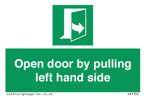Open door by pulling left hand side
