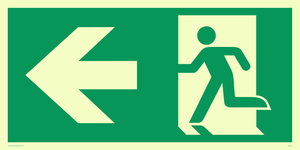 arrow left & running man symbol only