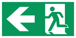arrow left & running man symbol only