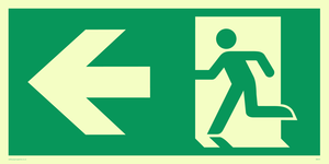 arrow left & running man symbol only