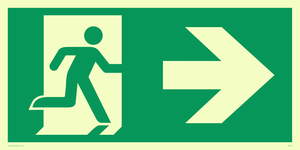 arrow right & running man symbol only