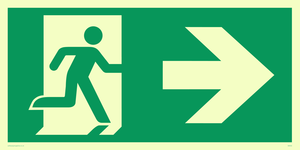 arrow right & running man symbol only