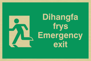 dihangfa frys / emergency exit - safety sign