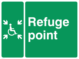 refuge point - disability safety sign