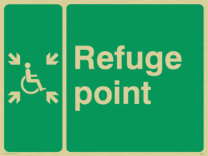 refuge point - disability safety sign