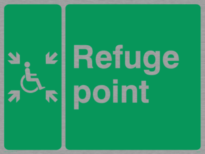 refuge point - disability safety sign