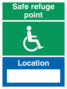 safe refuge point location - disability safety sign