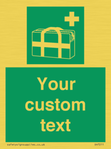 Custom sign safe condition Medical grab bag