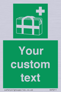 Custom sign safe condition Medical grab bag