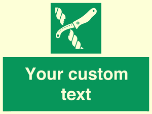 Custom sign safe condition Liferaft knife