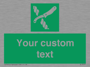 Custom sign safe condition Liferaft knife