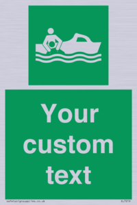 Custom sign safe condition Rescue boat