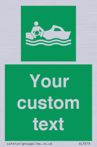 Custom sign safe condition Rescue boat
