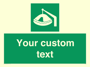 Custom sign Safe condition Davit-launched liferaft
