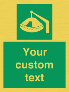 Custom sign Safe condition Davit-launched liferaft
