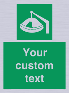 Custom sign Safe condition Davit-launched liferaft