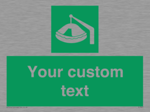 Custom sign Safe condition Davit-launched liferaft