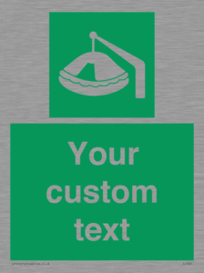 Custom sign Safe condition Davit-launched liferaft