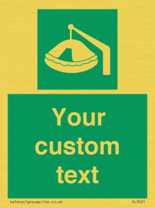 Custom sign Safe condition Davit-launched liferaft