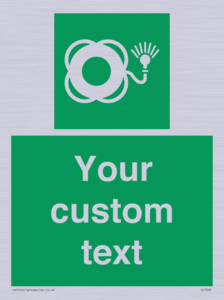 Custom sign safe condition Lifebuoy with light