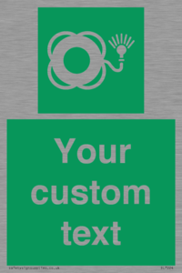 Custom sign safe condition Lifebuoy with light