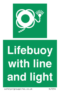 Lifebuoy with line and light