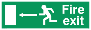 Fire Exit Left Arrow Sign 92/58 eec