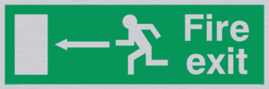 Fire Exit Left Arrow Sign 92/58 eec