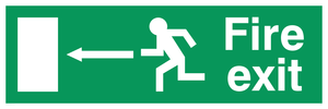 Fire Exit Left Arrow Sign 92/58 eec