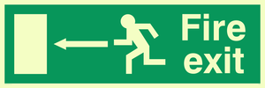 Fire Exit Left Arrow Sign 92/58 eec