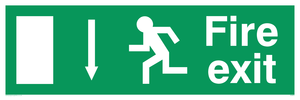 Fire Exit Down Arrow  - 92/58 EEC Sign