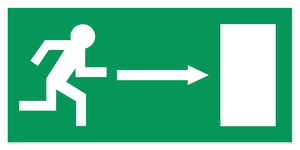 arrow right & running man symbol only - safety sign