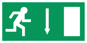 arrow down & running man symbol only - safety sign