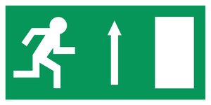 arrow up & running man symbol only - safety sign