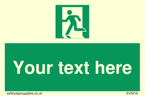 Custom Emergency Exit Left Sign