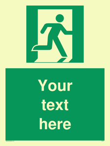 Custom Emergency Exit Right Sign