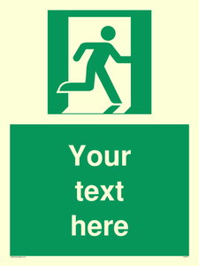 Custom Emergency Exit Right Sign