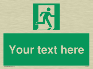 Custom Emergency Exit Right Sign