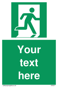 Custom Emergency Exit Right Sign