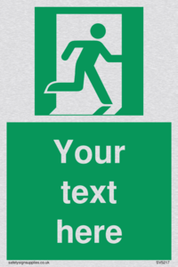 Custom Emergency Exit Right Sign