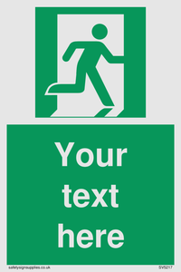 Custom Emergency Exit Right Sign