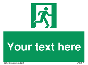 Custom Emergency Exit Right Sign