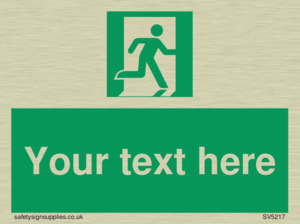 Custom Emergency Exit Right Sign